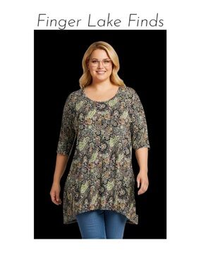 NWT Paisley Print Tunic Top, XL
